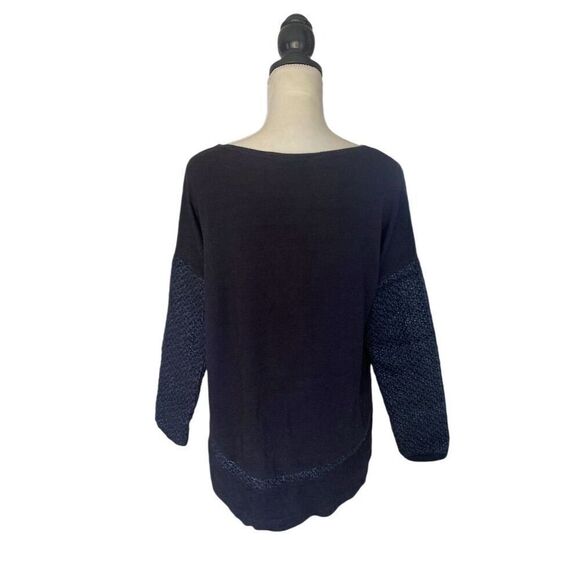 Generation Love Black Pullover Wool Blend Sweater S/XS Textured Sleeves High Low - Picture 2 of 7